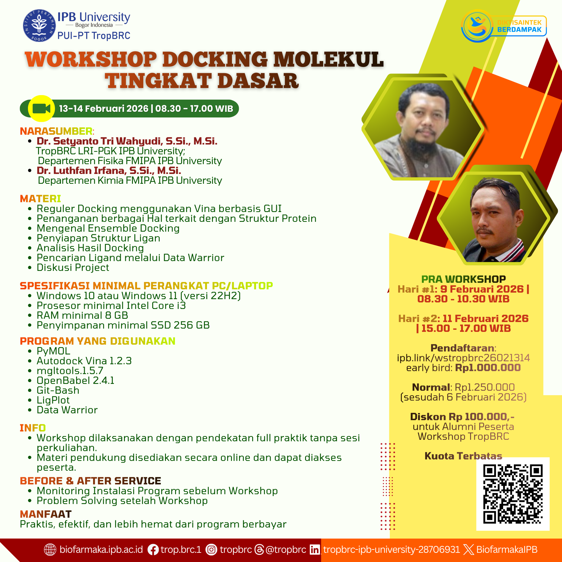 Info: Workshop Docking Molekul Tingkat Dasar - TropBRC