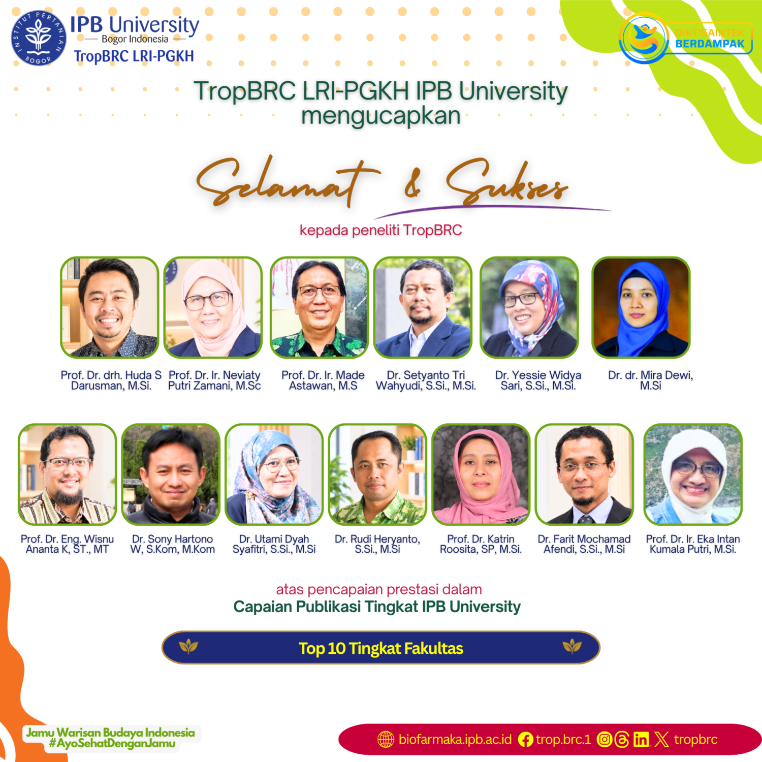 TropBRC Researchers Rank Among Faculty Top 10